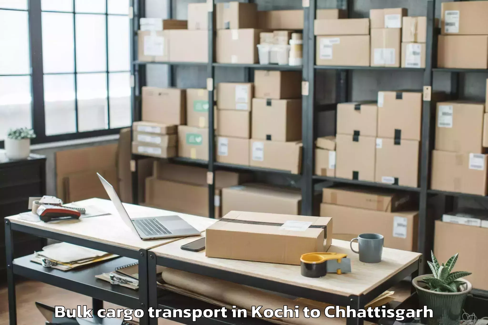 Book Kochi to Pandit Ravishankar Shukla Univ Bulk Cargo Transport Online